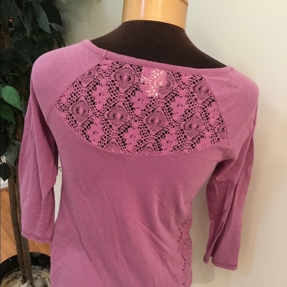 MOSSIMO XS soft purple tee with lace detail - Picture 4 of 7